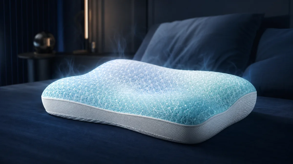 氷点 -HYOTEN-（仮称）コンセプトイメージ: 氷の結晶パターンのジェル格子構造まくら